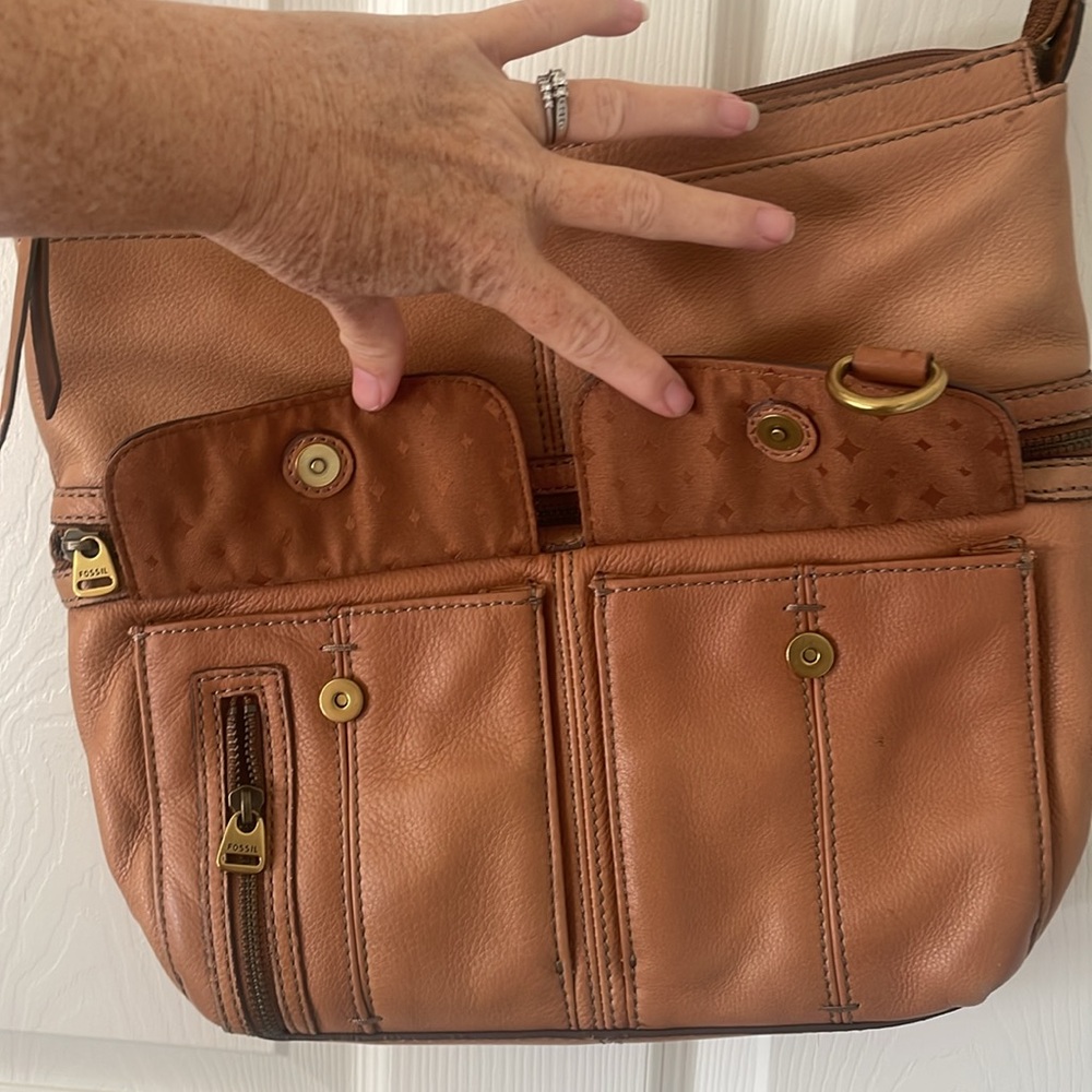 Fossil Morgan leather saddle compartment bag - Picture 4 of 7